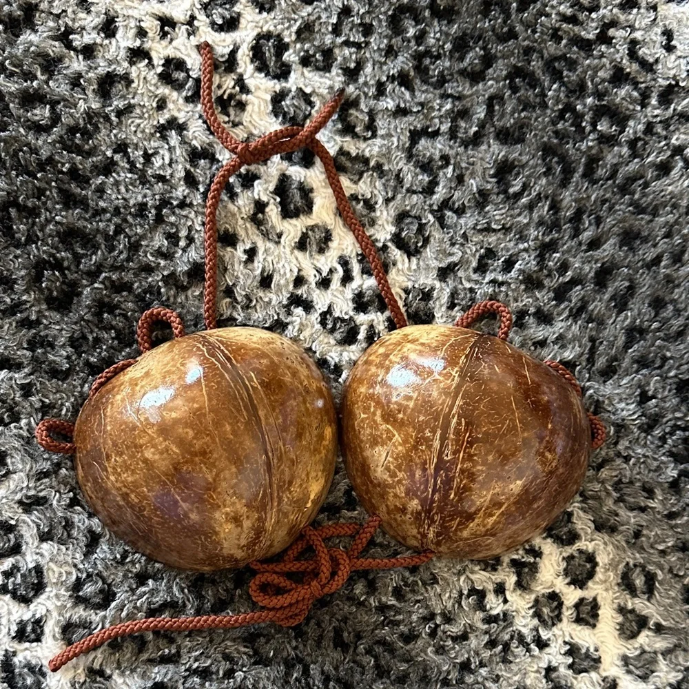 Natural Brown Coconut Shell Bra - Picture 1 of 4
